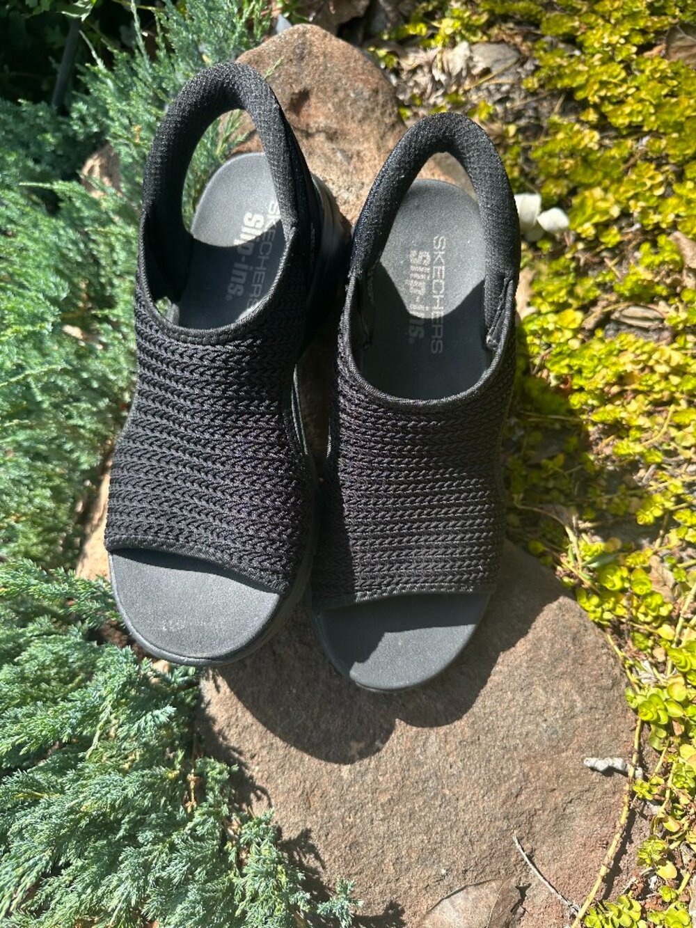 Skechers Slip-Ins Sandals Size 8 Black Comfort Hands Free